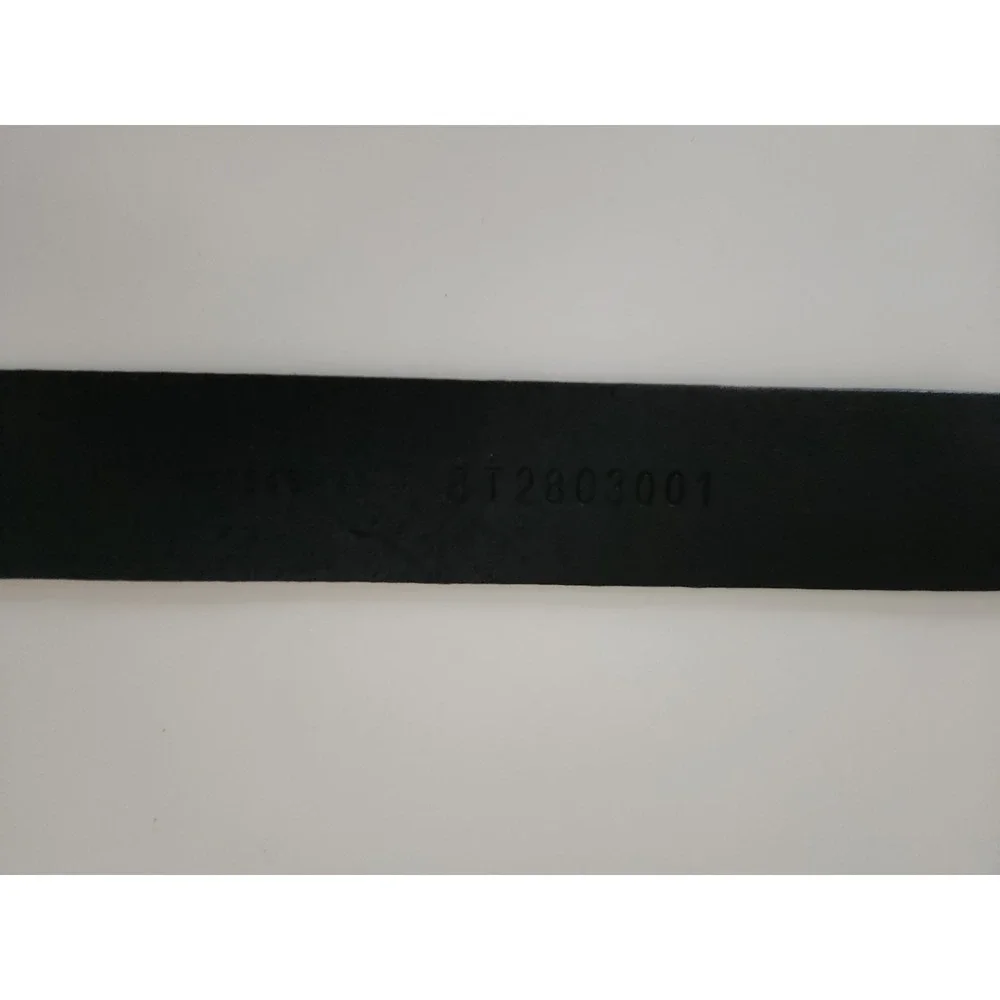 Fossil Mens Leather Black Medium Belt Silver‎ Buckle w/ Flowers BT2803001M